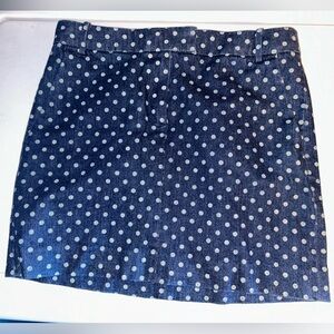 J. Crew Polka Dot Denim Skirt, size 4